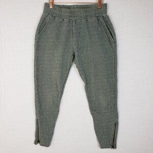 PACT Joggers Organic Cotton Ankle Zip Sweatpants Heathered Green size S